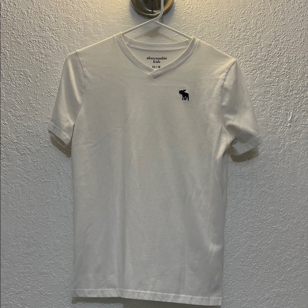 Abercrombie & Fitch Classic White Tee with Dark Blue logo